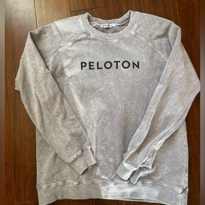 Peloton French Terry Grey Cotton Logo Sweatshirt Mineral Acid Wash-Women’s sz M
